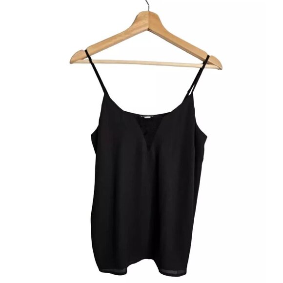 Venus Lace Inset Double Layer Tank Camisole Women's Small Black - Picture 1 of 6